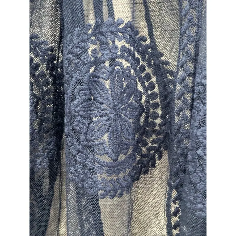 Forgotten Grace Long Lace Boho‎ Swim Cover Up Navy Blue Size 3X
